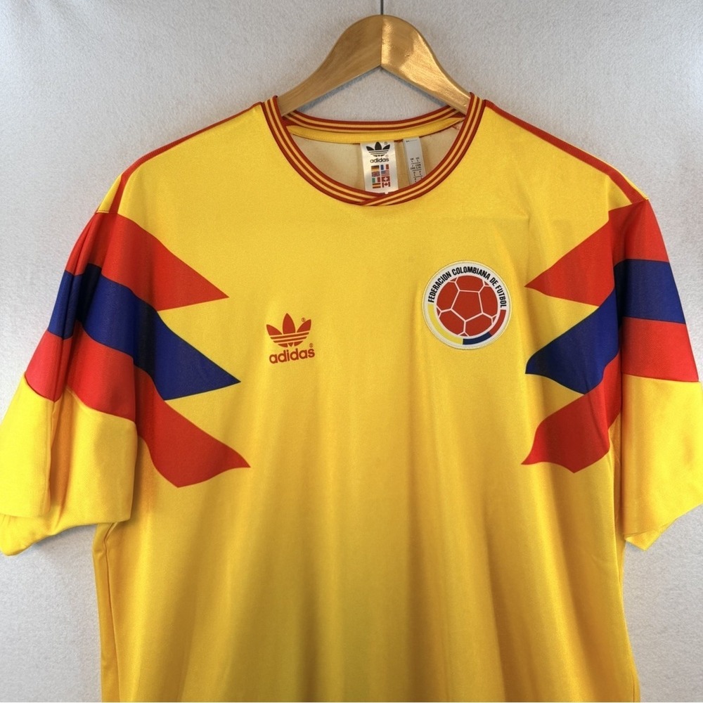 adidas Colombia National Team 1990 Away Jersey Gold Size L
